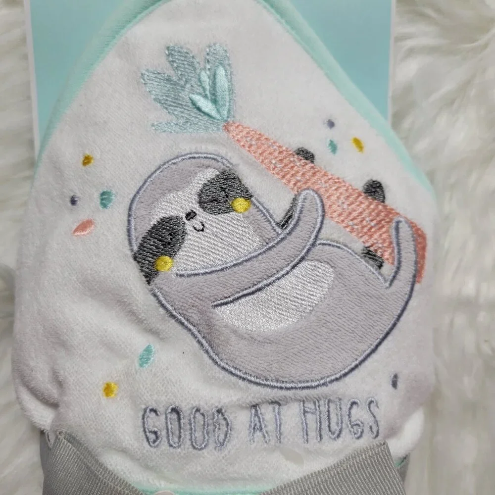 Just Born Sloth Themed Hooded Towel & Washcloth Set